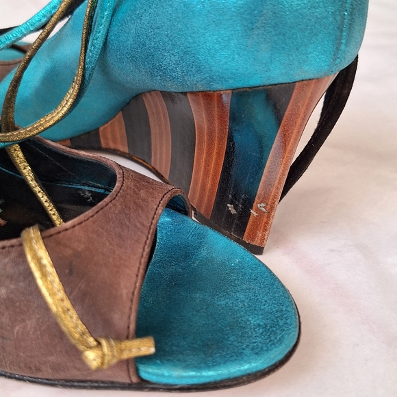 Georgina Goodman Wedge Sandals 37/7 - Picture 10 of 11